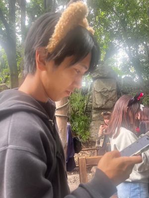 ベイマックスも音楽にのって回るから楽しかった、この時ちょっと小雨