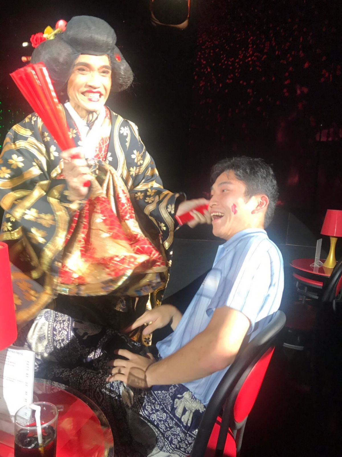 カリプソキャバレーのニューハーフショー②
最前列の座ってたら和風？の方から...