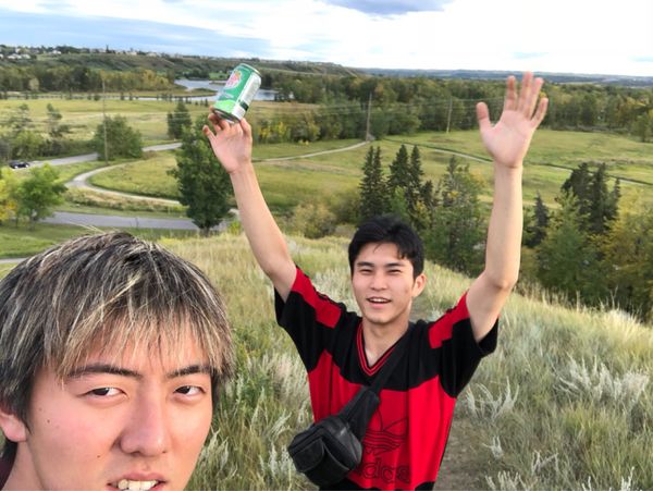 カナダ・バンフ「武田のもとへ1人旅」の写真：途中で寄った公園②  日暮れ時の川沿いが...