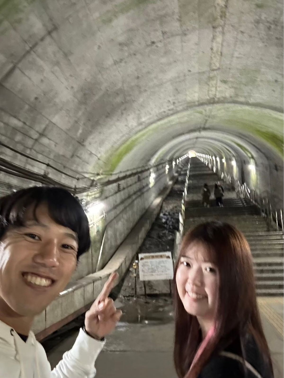 行きに2人にとって思い出の土合駅に寄る
したまで歩いて登った