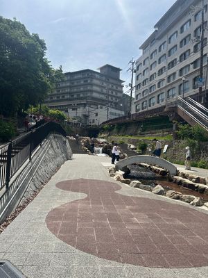 温泉街と太閤の湯