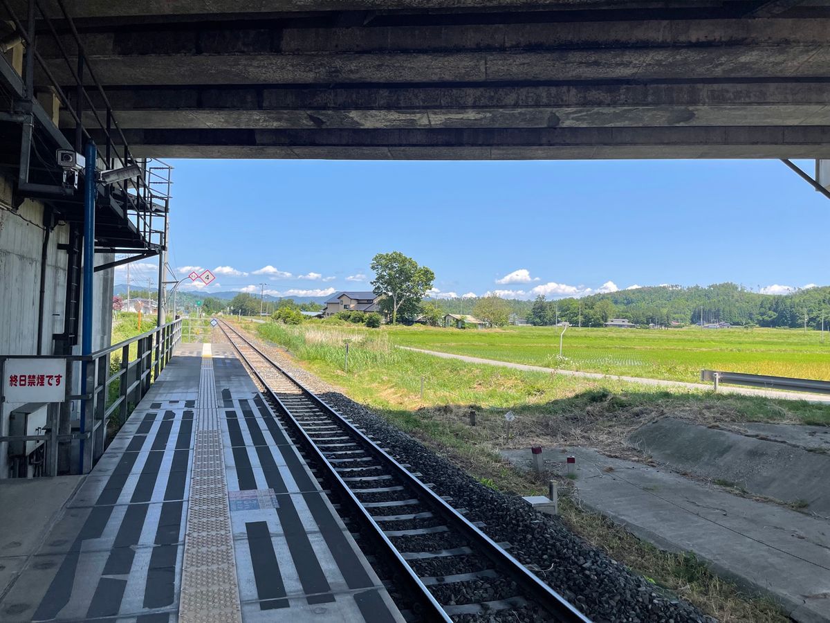 新花巻駅から盛岡駅までは新幹線ではなくて、ローカル線でコトコトと。