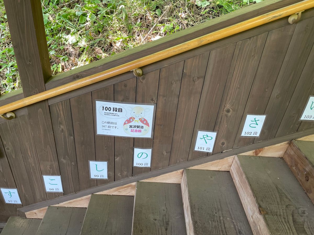 次は道路を挟んで反対側にある宮沢賢治記念館へ。駄菓子菓子、そこに行くにはお...