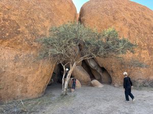 シュピツコッペ2
サン族が暮らしていた洞窟へ。岩の間の地面で寝ていたそうで...