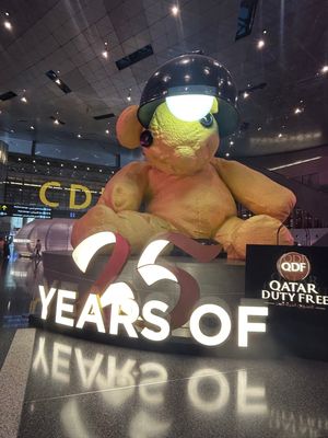 ドーハ空港に到着。なんと予定より１時間近く早い到着に、そんなことあるんだと...