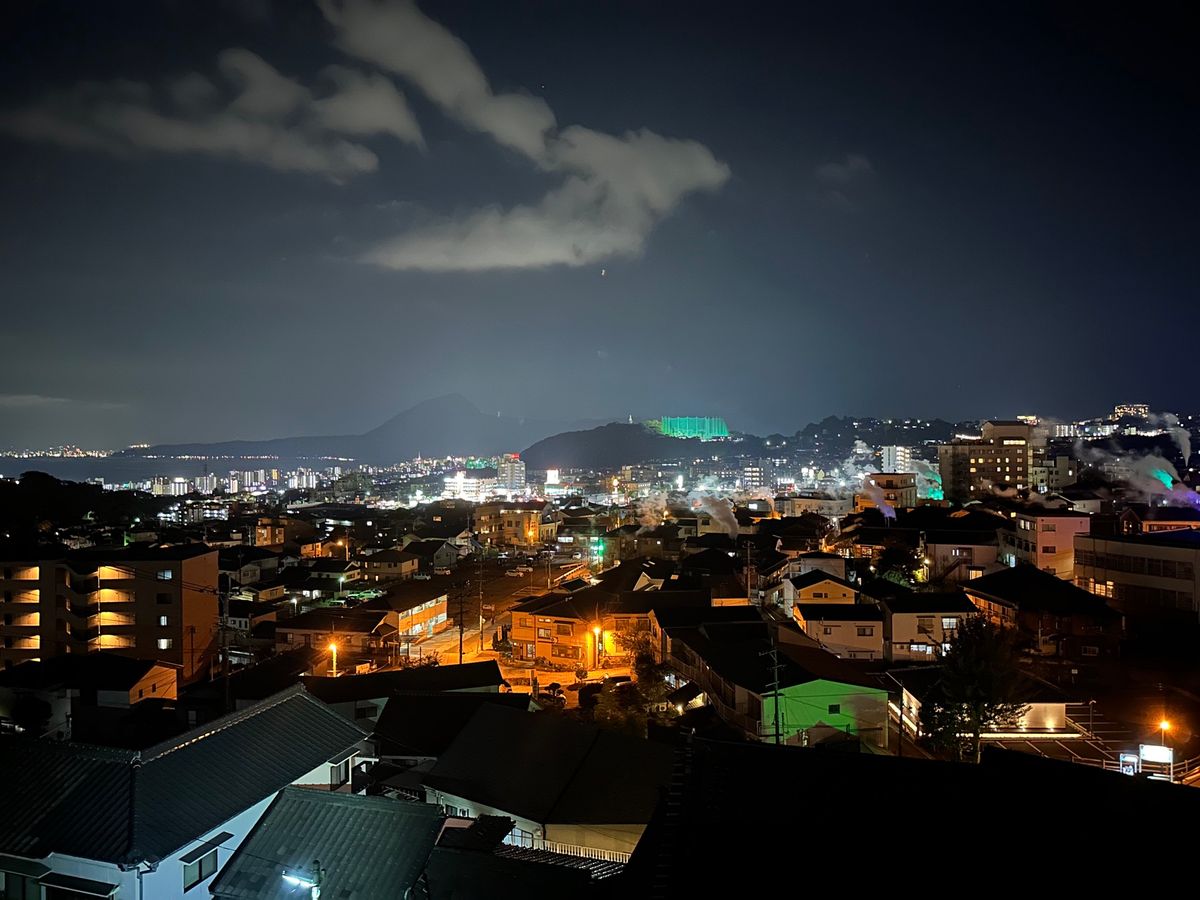 灯りの宿燈月でおおいた和牛と鉄輪温泉堪能
別府の夜景も綺麗でした