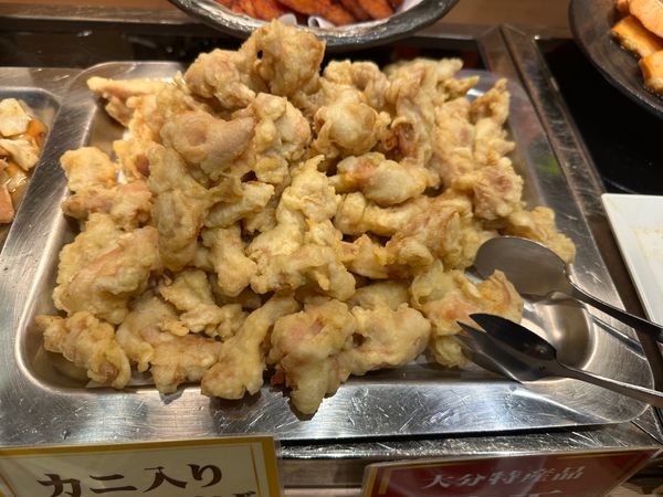 日本・大分県「大分旅行」の写真：灯りの宿 燈月朝食
とり天、ニラ豚、おお...