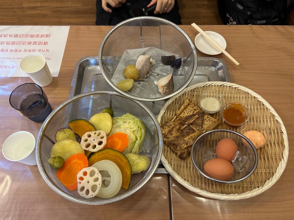 羽田から大分到着
鳥唐揚、地獄蒸し、鬼山地獄