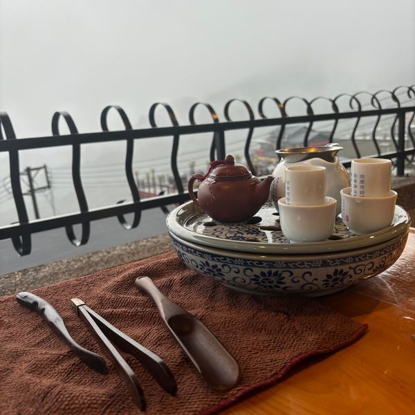 台湾・台北「🇹🇼」の写真：海悦楼茶坊のテラス席で！