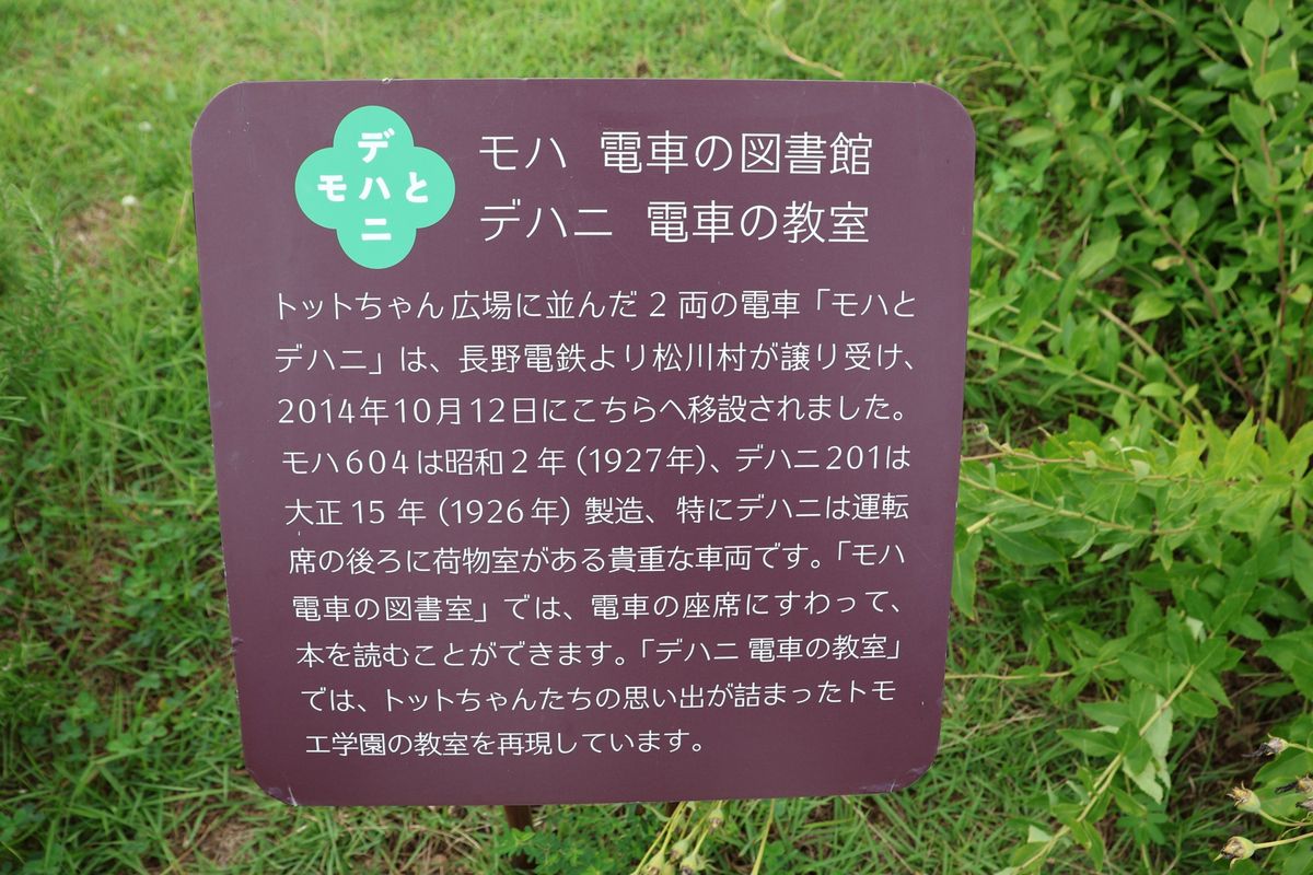 公園の広場には電車の教室が展示されていました。黒柳徹子さんらが学んだトモエ...