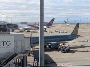搭乗前、機内