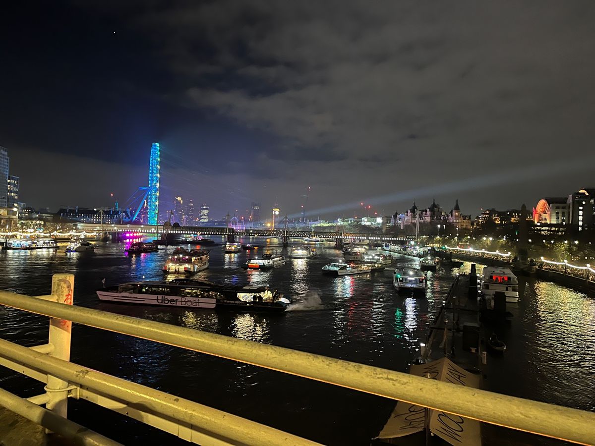 テムズ川沿のカウントダウンに参加
寒空の下4時間待機は凍え死にそうになりま...