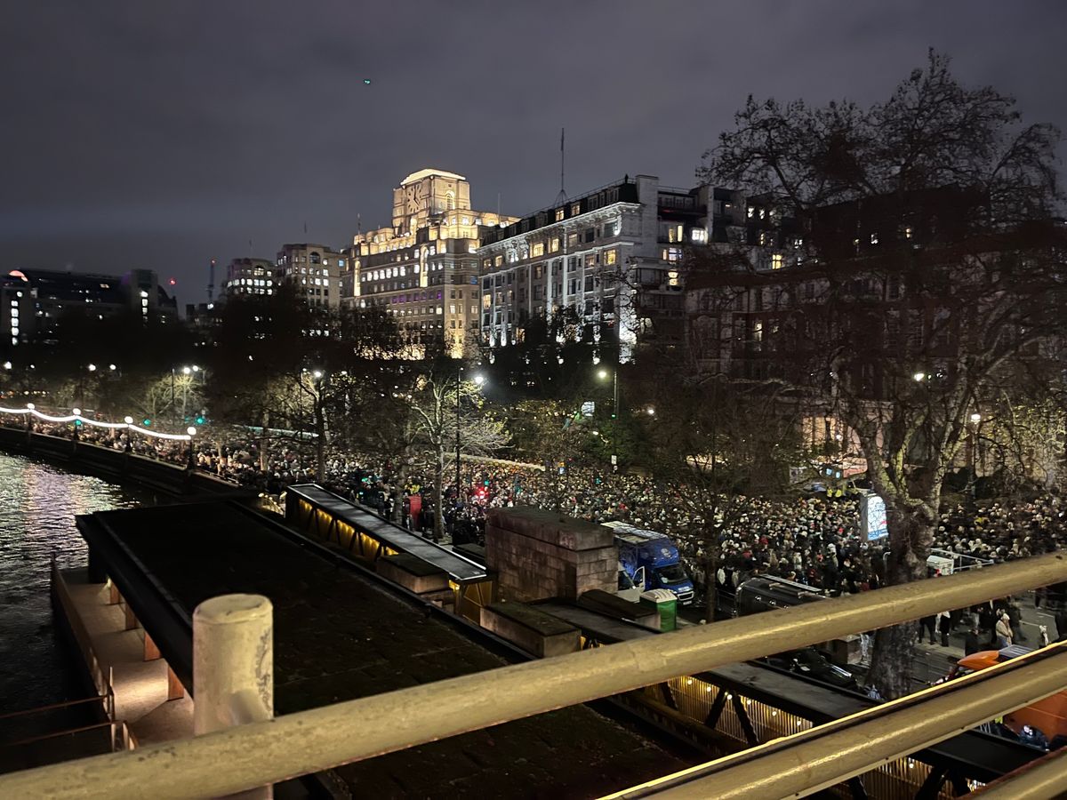 テムズ川沿のカウントダウンに参加
寒空の下4時間待機は凍え死にそうになりま...