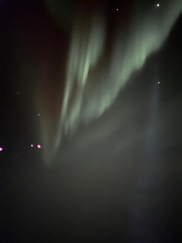 コートジボワール・Abidjan「コートジボワール出張5」の写真：アラスカ上空オーロラ
日本を朝出発する便...