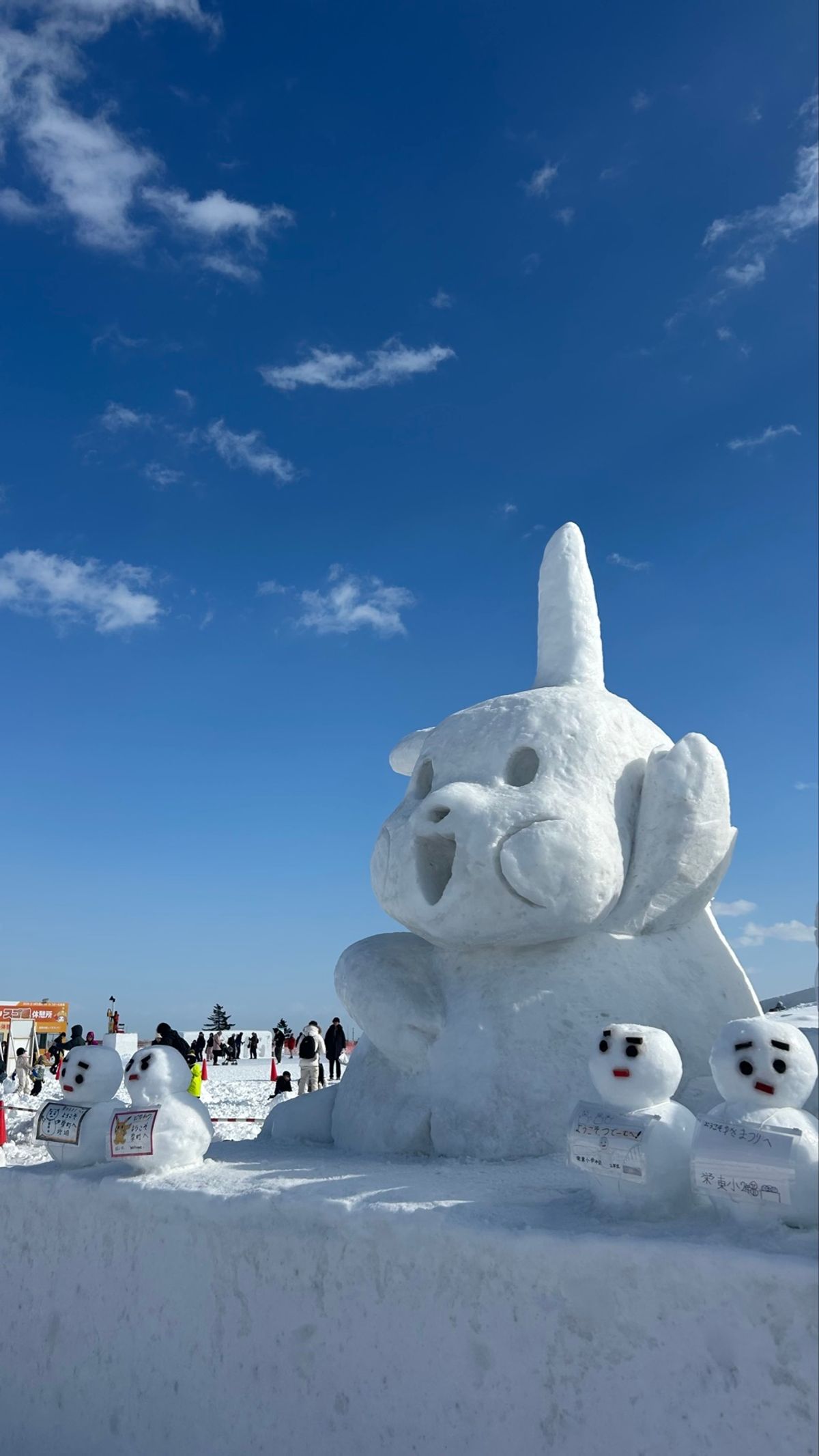 ここからは雪まつり♡
まずは、地下鉄と徒歩でつどーむ会場へ。
ここは、雪像...