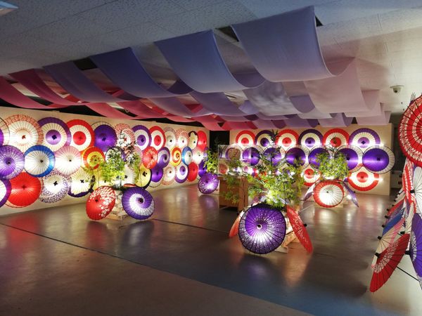 日本・滋賀県「20250812,13関ケ原、琵琶湖東部旅行」の写真：ちょうど和傘の展示をしてまして、これがま...