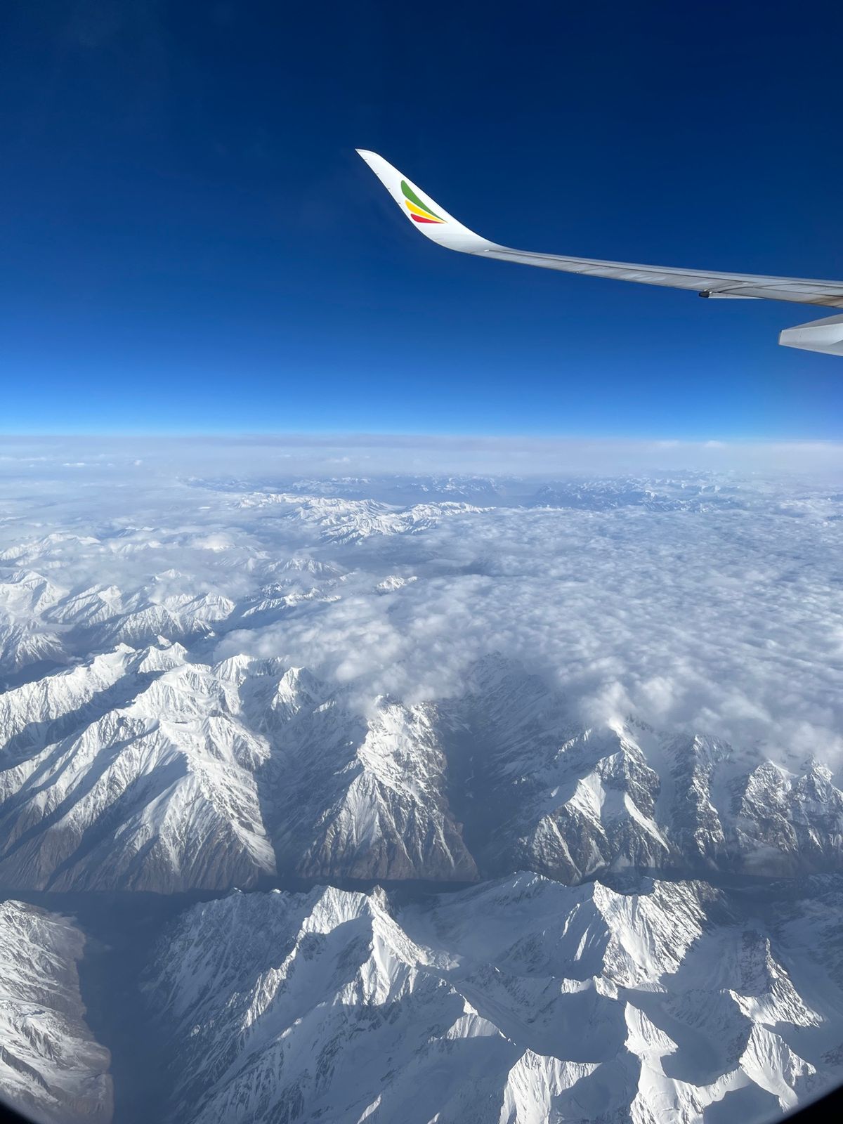 エチオピア航空でパキスタン上空は絶景