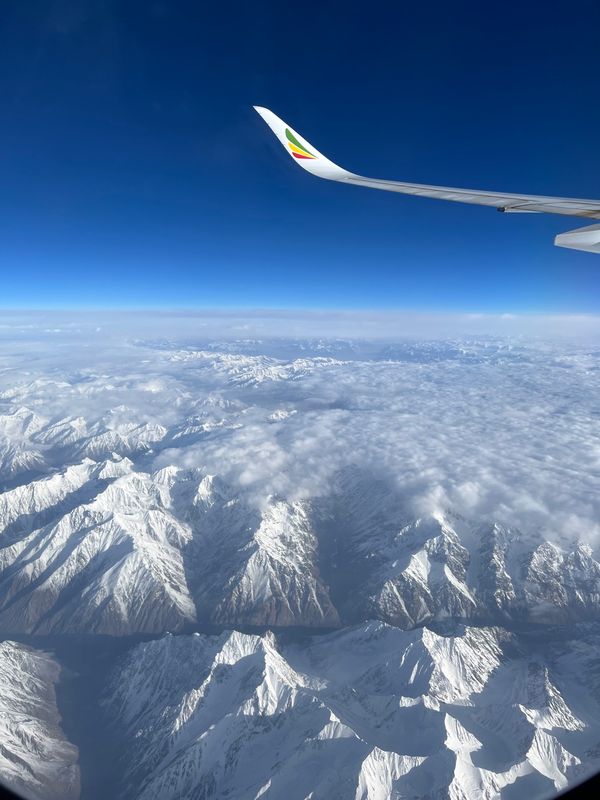 ジブチ・Djibouti「ジブチ出張」の写真：エチオピア航空でパキスタン上空は絶景