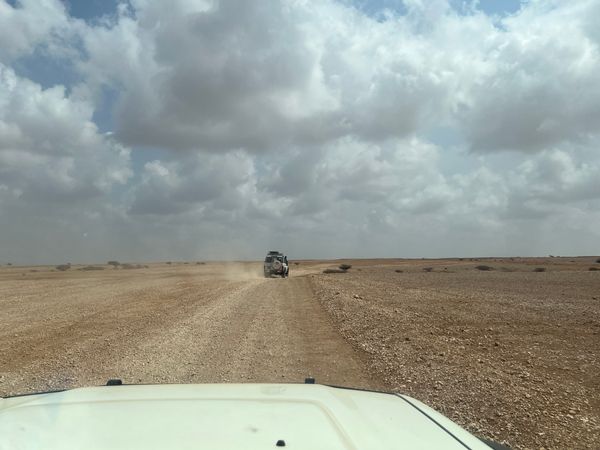 ジブチ・Djibouti「ジブチ出張」の写真：何もない砂漠を爆走