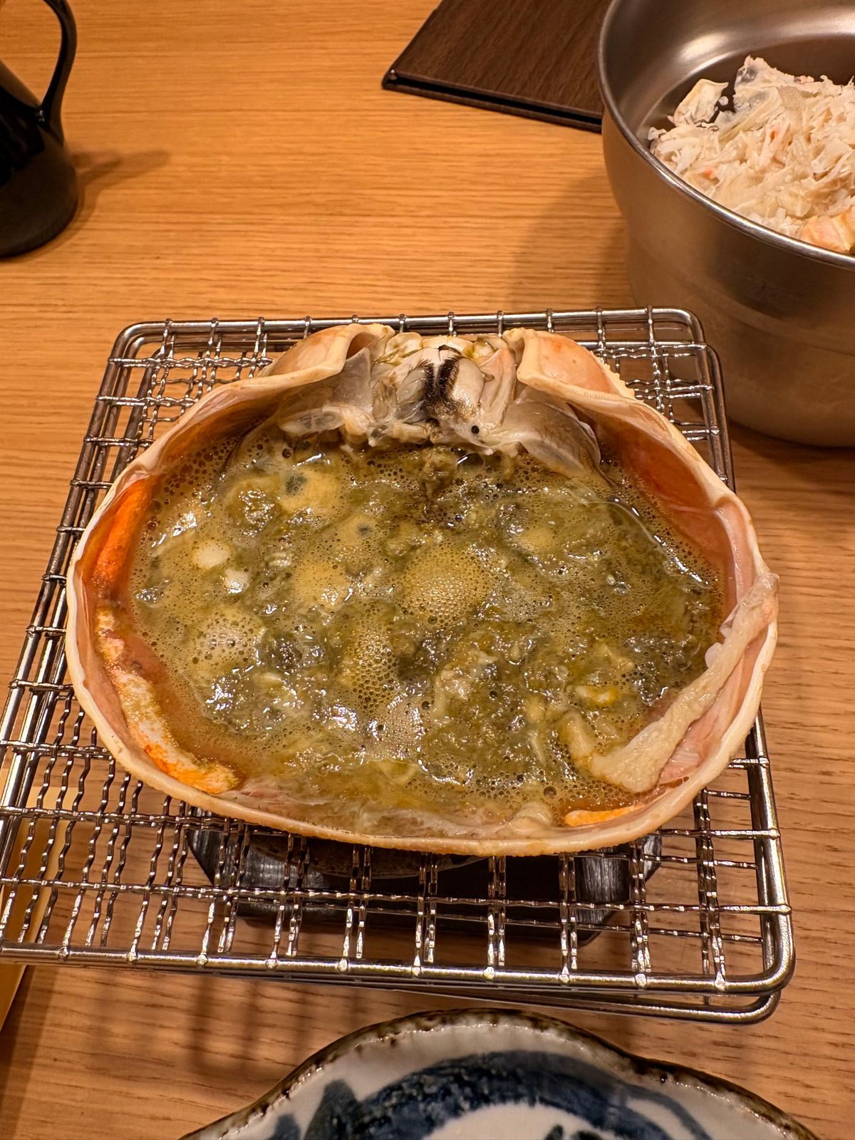 自分で作る♨️温泉卵🥚とお目当ての蟹🦀