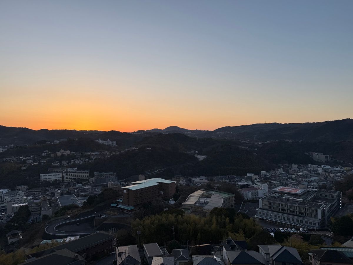 クリオ伊東8階から見える朝の景色。