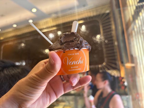 イタリア・ローマ「イタリア周遊・パリ旅行」の写真：Venchiでチョコレートのジェラート。