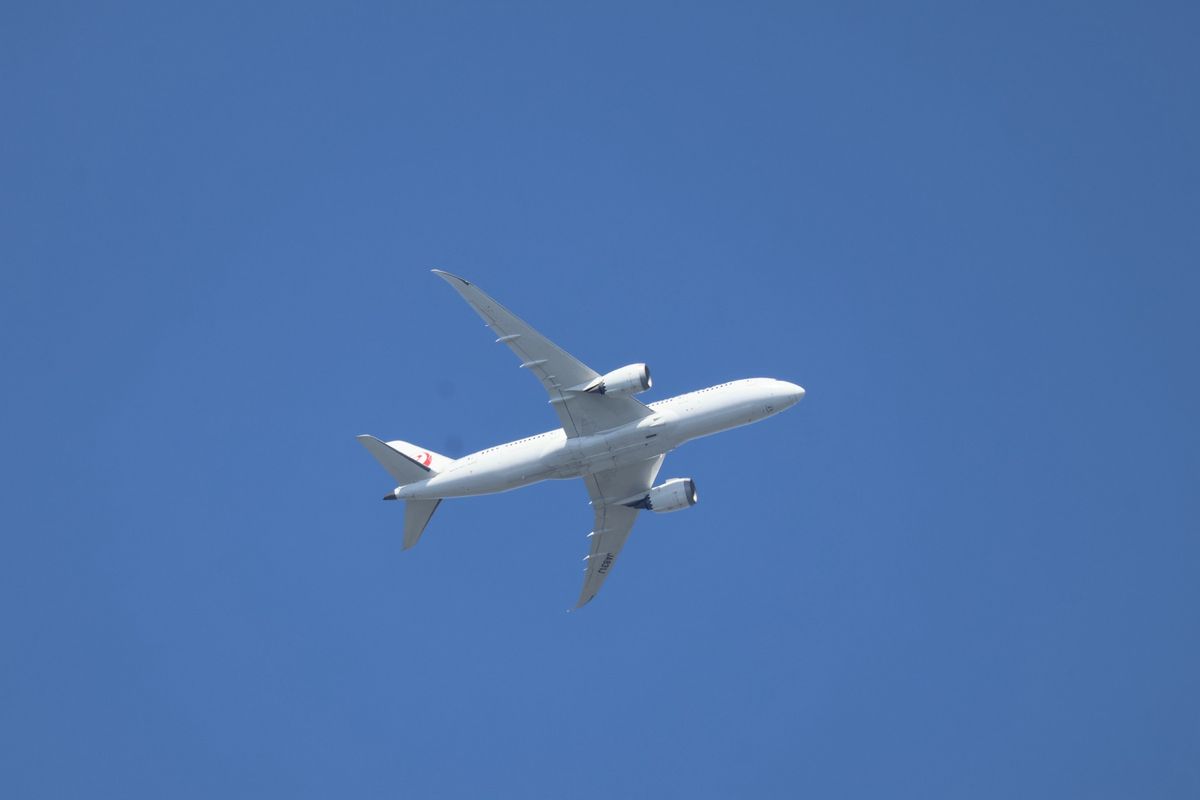 上空には羽田空港から飛び立つ飛行機も見えました。
