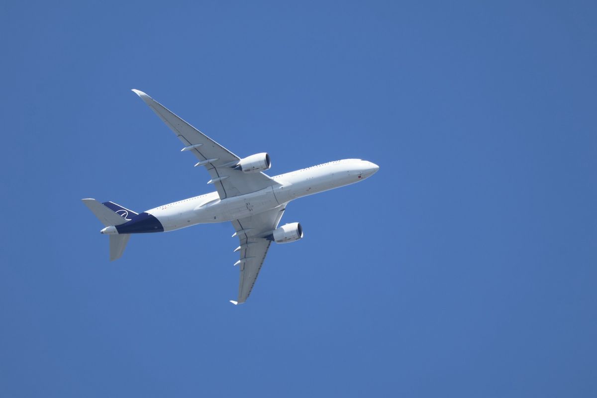 上空には羽田空港から飛び立つ飛行機も見えました。