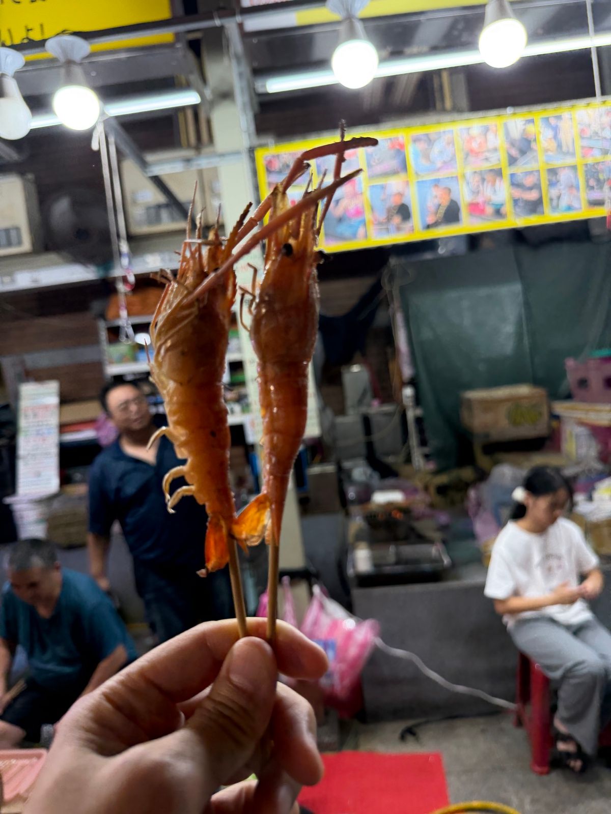 海老釣りしてそのまま焼いて食べてしまった