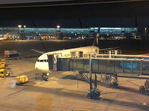 ミアットモンゴルというナショナルフラッグで仁川からウランバートルへ。夜明け...