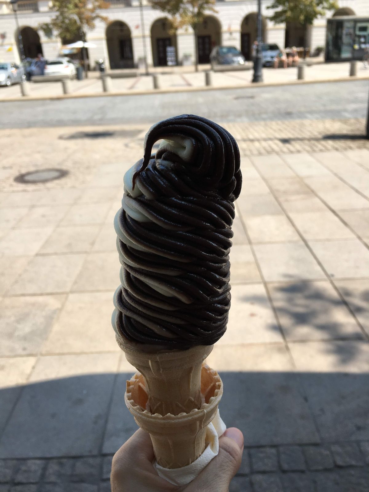 到着直後のワルシャワ。夏のポーランドと言えばLody(アイス)。細長いのが...