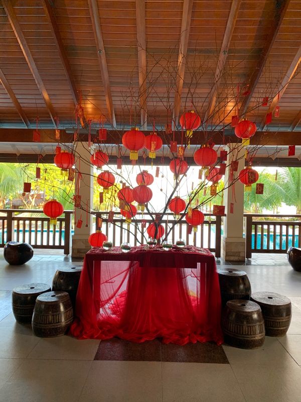 フィリピン・ナルスアン島「セブ島・ジンベイザメとシュノーケリング」の写真:チャイニーズニューイヤーのデコレーション♡