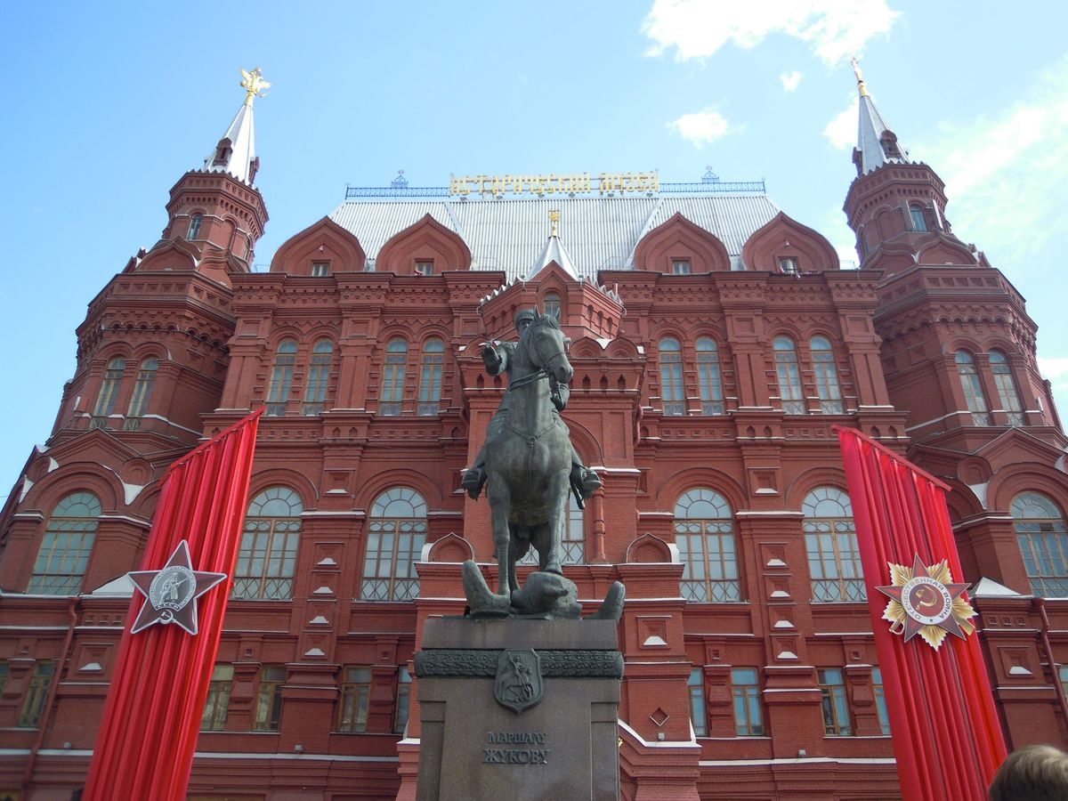 赤の広場の手前。