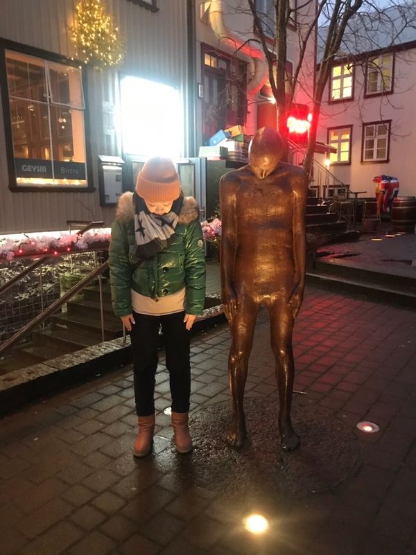アイスランド・レイキャビク「アイスランド大自然の旅」の写真：レイキャビクの夜の街をお散歩

街中に野...