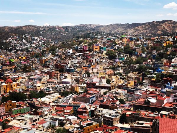 メキシコ・グアナファト「メキシコシティの周辺都市へ！！」の写真：グアナファト

泊まった宿からの眺め
丘...