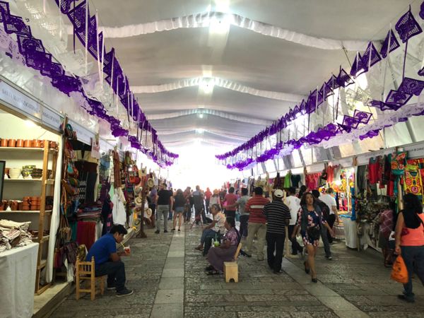 メキシコ・メキシコシティ「憧れのオアハカへ！」の写真：オアハカの街の北の方にある市場
タペテと...