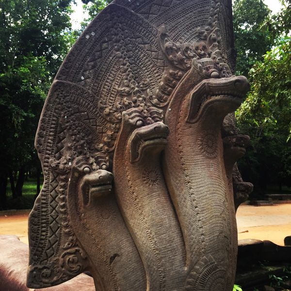 カンボジア・シェムリアップ「遺跡に圧倒された旅」の写真：ベンメリア

ベンメリアの遺跡は蛇の像が...