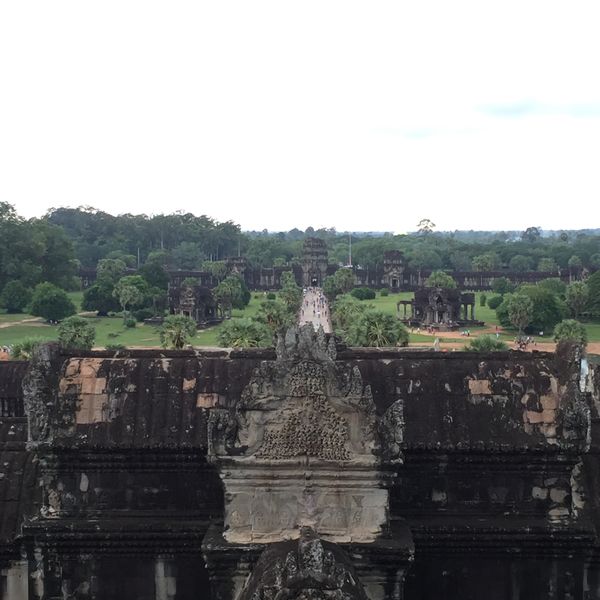 カンボジア・シェムリアップ「遺跡に圧倒された旅」の写真：アンコール・ワット

遺跡の上からの眺め