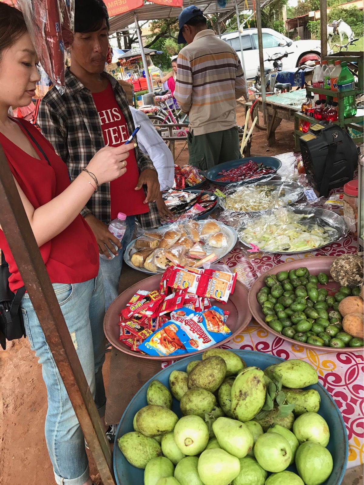 乗馬前に立ち寄った露店