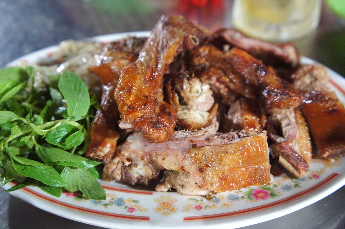 クメール寺(chùa chim)、とても美味しかったアヒル焼き(vịt n...