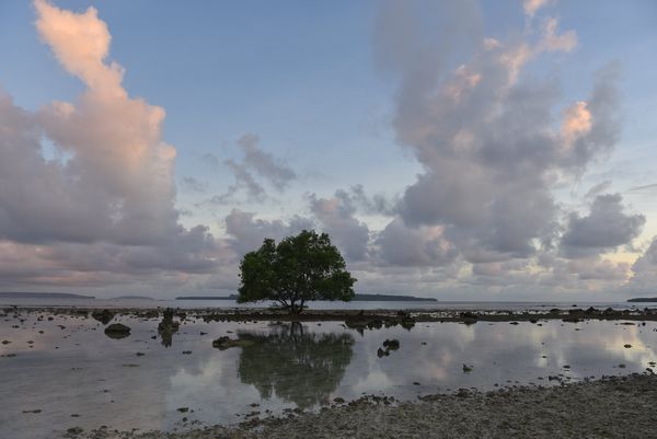 バヌアツ「バヌアツ、ニューカレドニア」の写真：サント島。
海も空も見ていて飽きない。