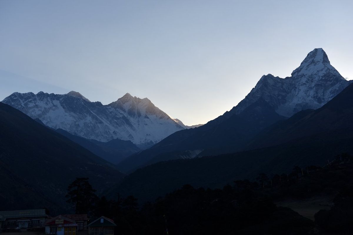 タンボチェ、富士山より高い標高3860メートル。