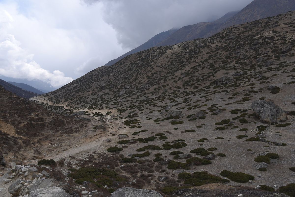 エベレスト街道。
景色も荒涼としたものになってきます。