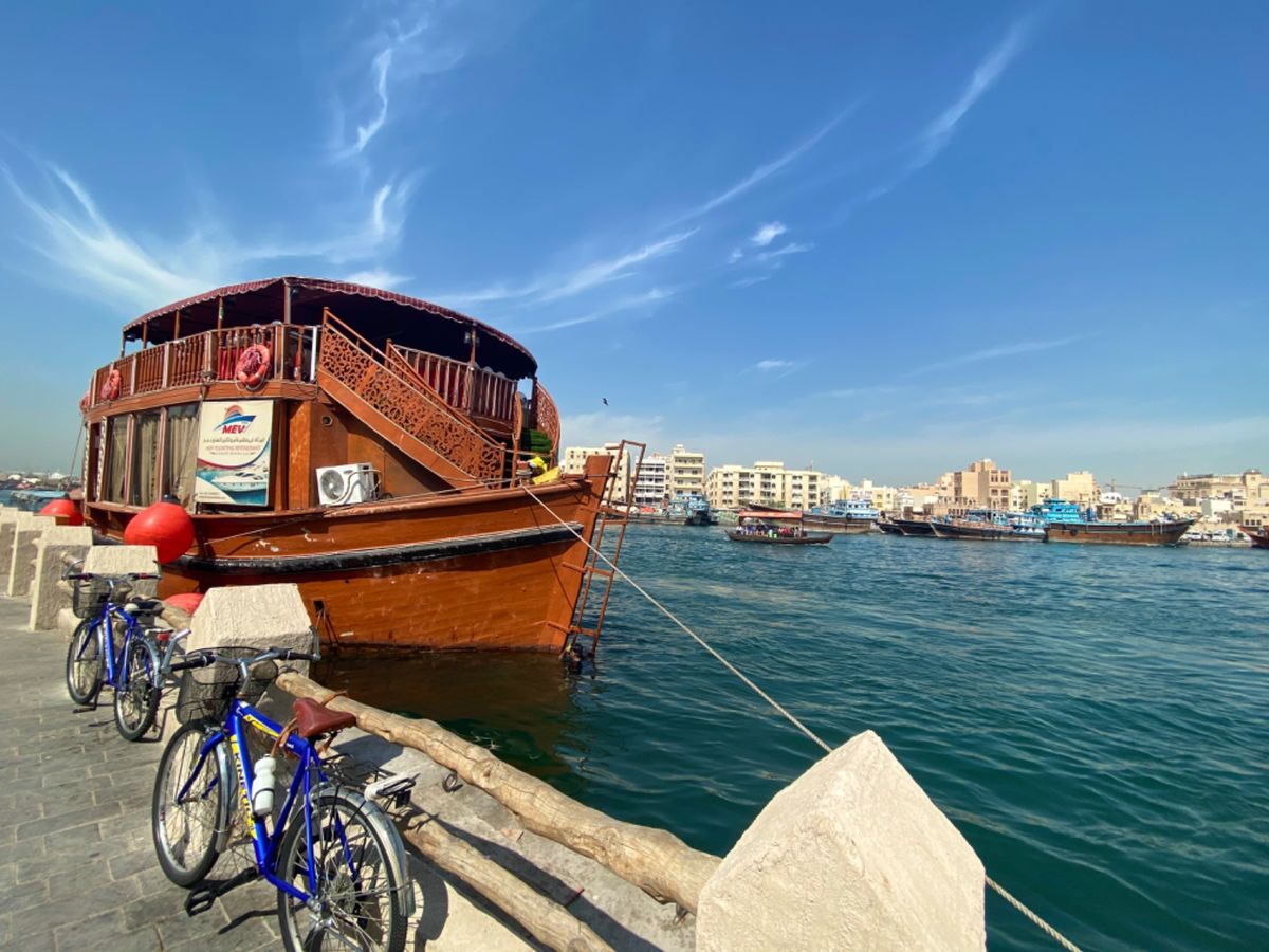 ペルシャ湾につながる河口のところ
ボートがいっぱい！
ドバイ中心街とはずい...