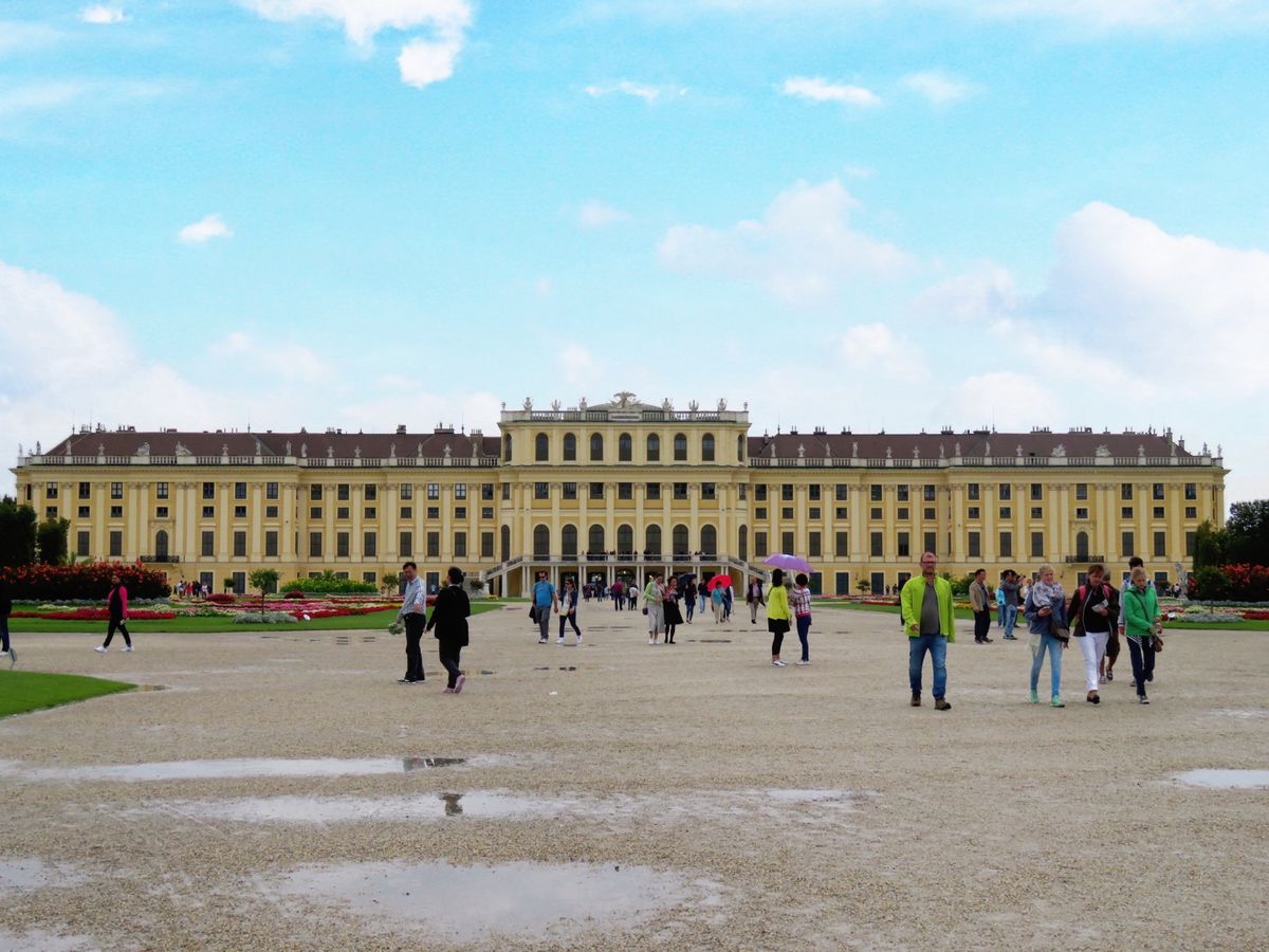シェーンブルン宮殿
雨だったけどアプリの力で晴れに☀️
みんな傘さしてるの...