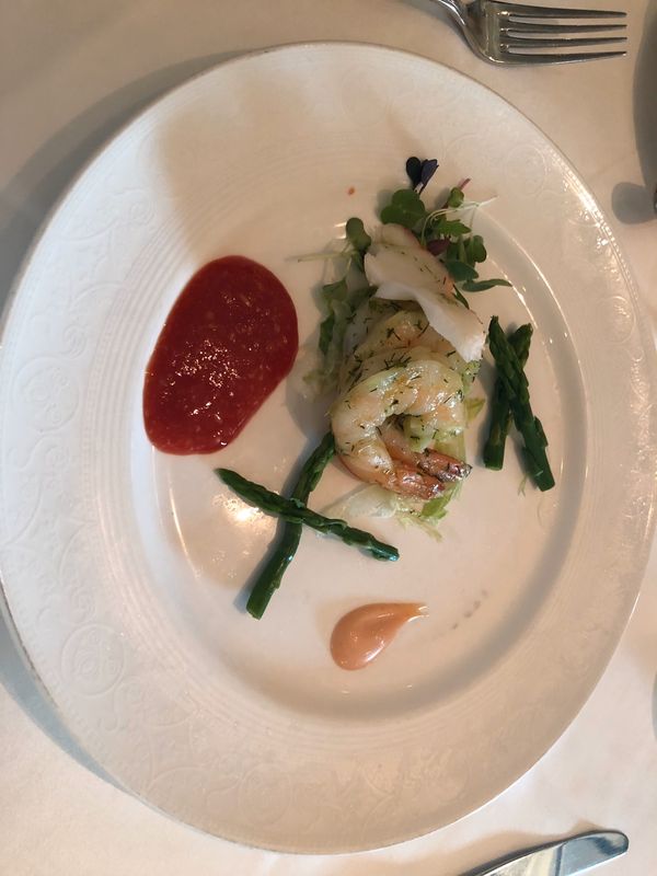 アメリカ(米国)「ディズニークルーズ&ウォルトディズニーワールドの旅」の写真：ディズニークルーズ　前菜•メイン•デザート