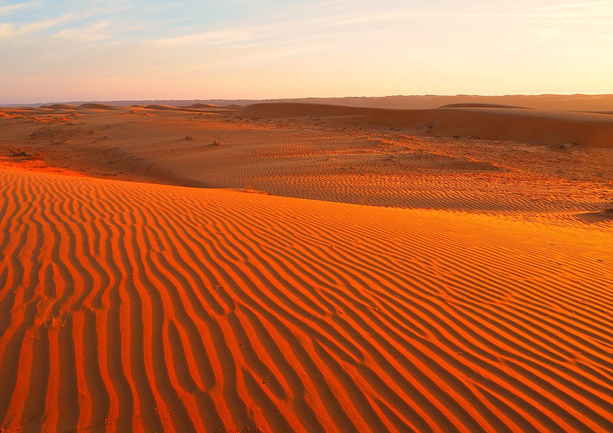 ワヒバ砂漠にはテント式のホテルが点在
大感激のサンライズとサンセットに出会...