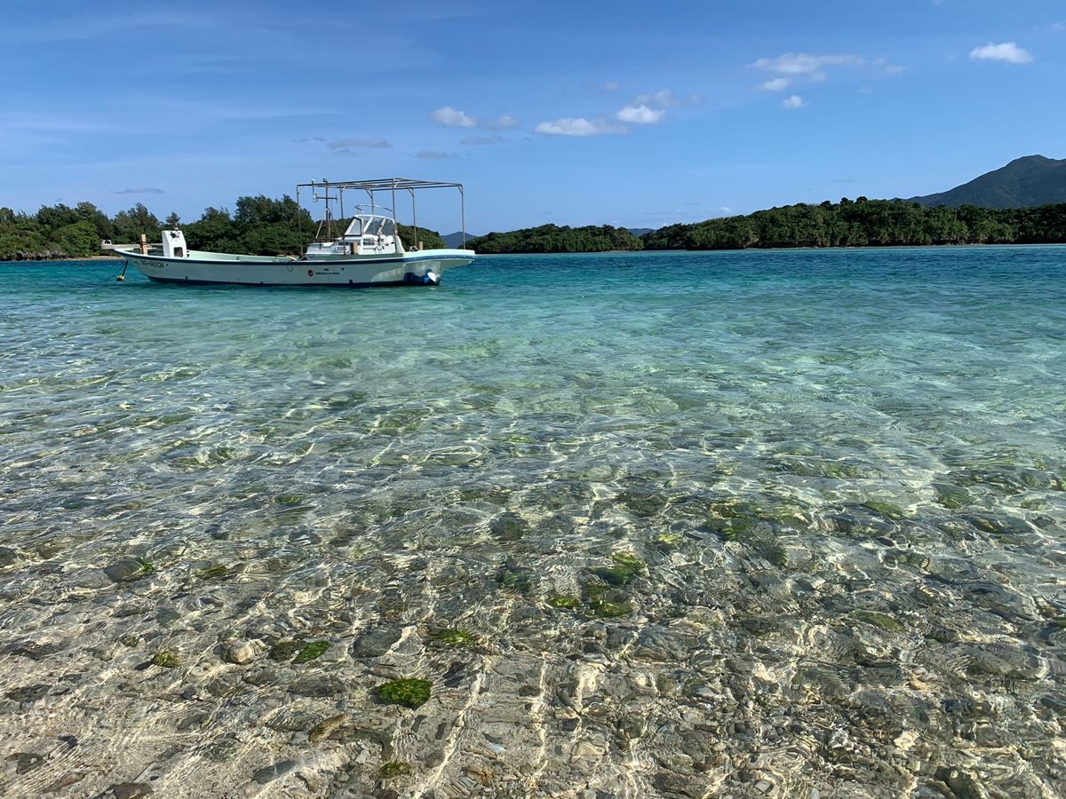 川平湾⛵️
今まで見た海の中で1、2位争うくらい綺麗で、透明度が凄かったです！