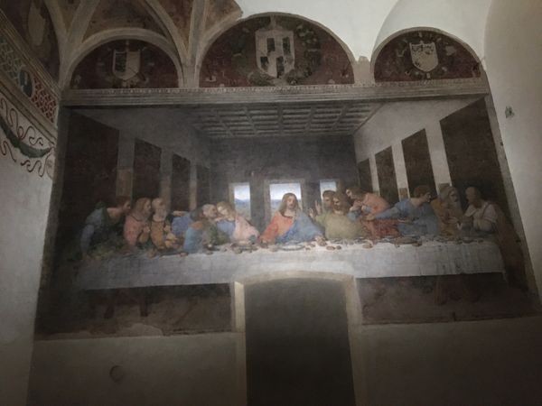 イタリア「サンタマリアデレグラティエ教会」の写真：キリストの最後の晩餐です。間近で観れて本...