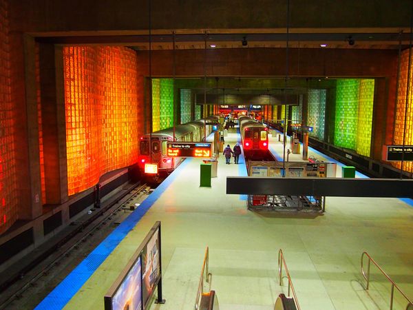 アメリカ(米国)・シカゴ「シカゴ　寒い冬の夜の散歩」の写真：冬の夜のシカゴは人も少なく、とても寒かっ...